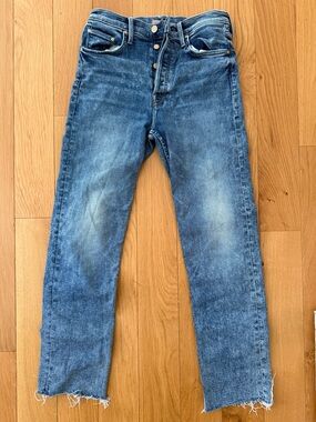 MOTHER denim The Tomcat Ankle Fray in On the Road wash